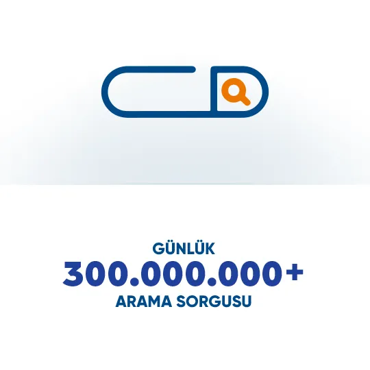 300 milyon üzerinde arama sorgusu